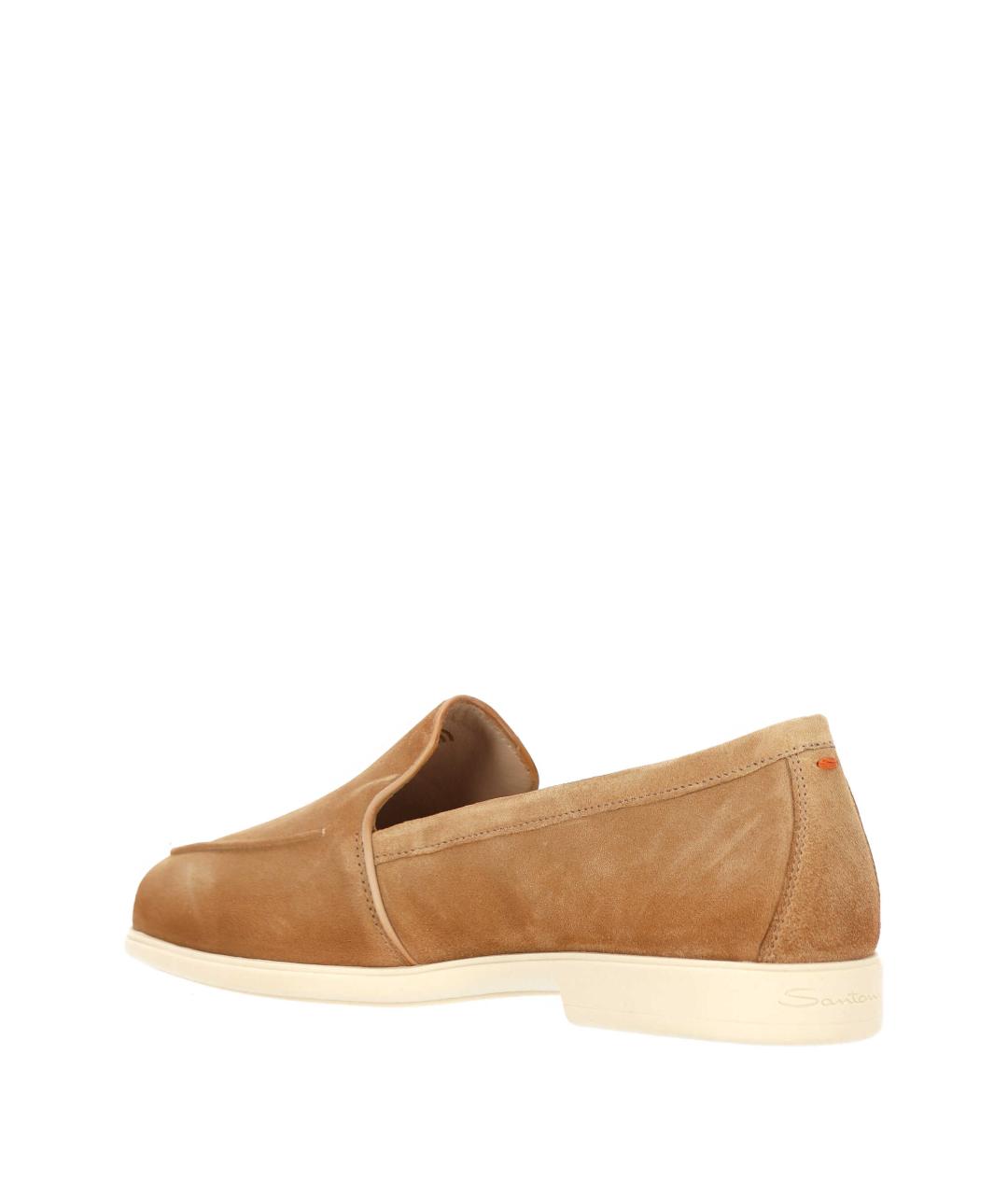 SANTONI Бежевые замшевые лоферы, фото 3