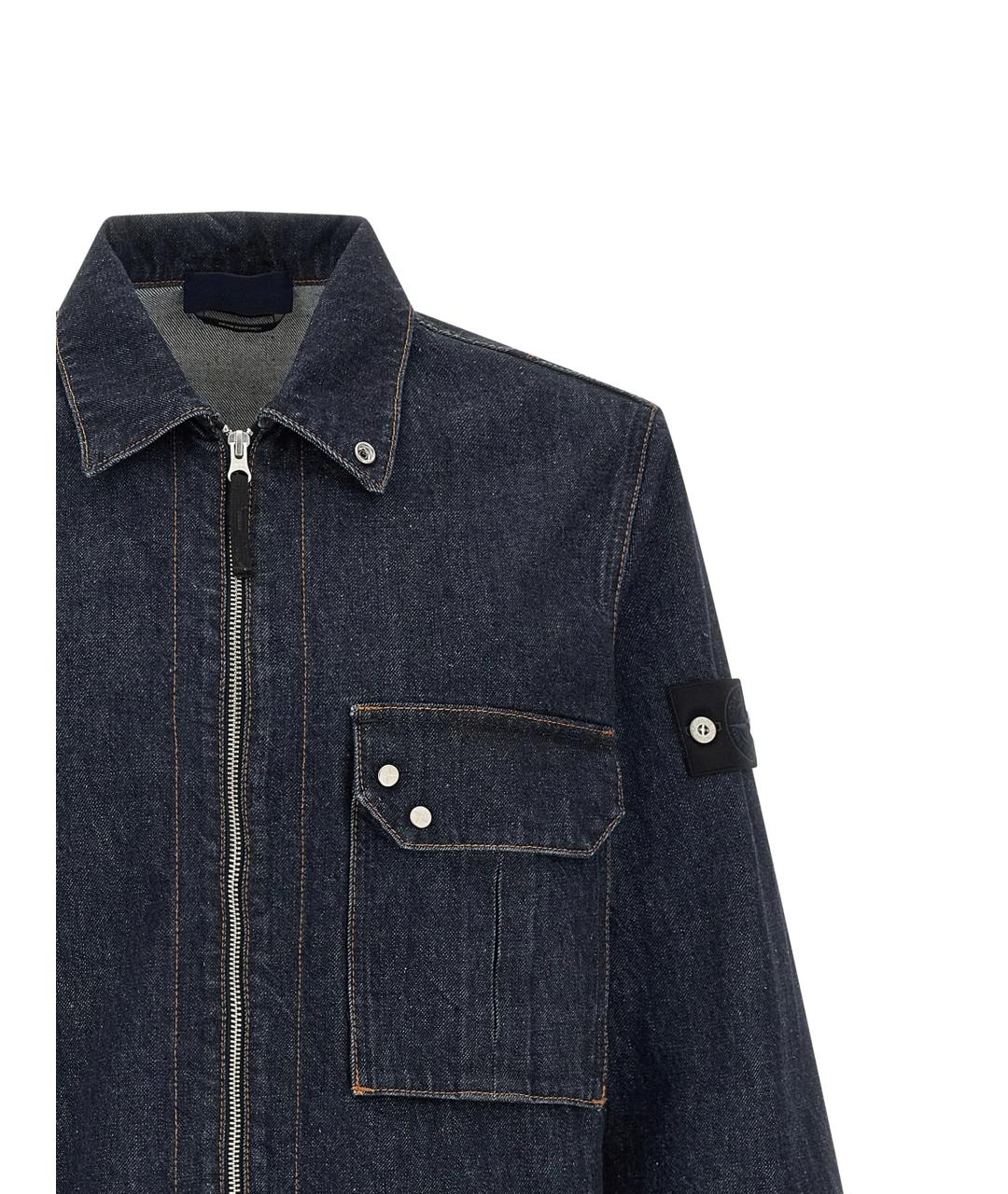 STONE ISLAND Синяя хлопковая кэжуал рубашка, фото 2