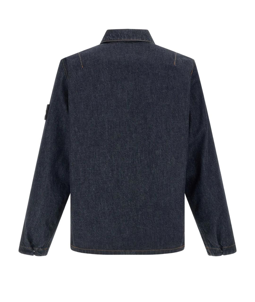 STONE ISLAND Синяя хлопковая кэжуал рубашка, фото 5