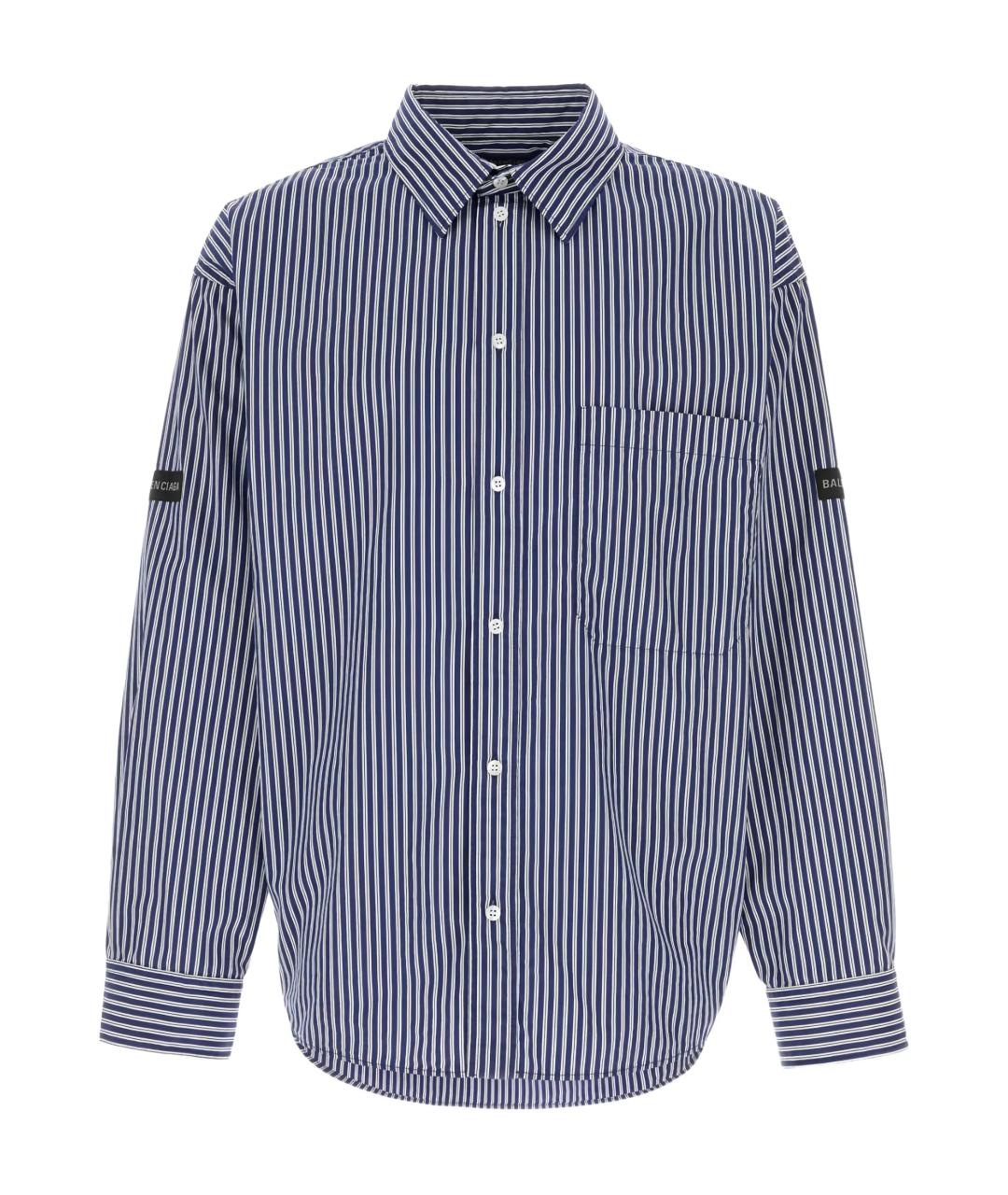 BALENCIAGA Синяя хлопковая кэжуал рубашка, фото 1