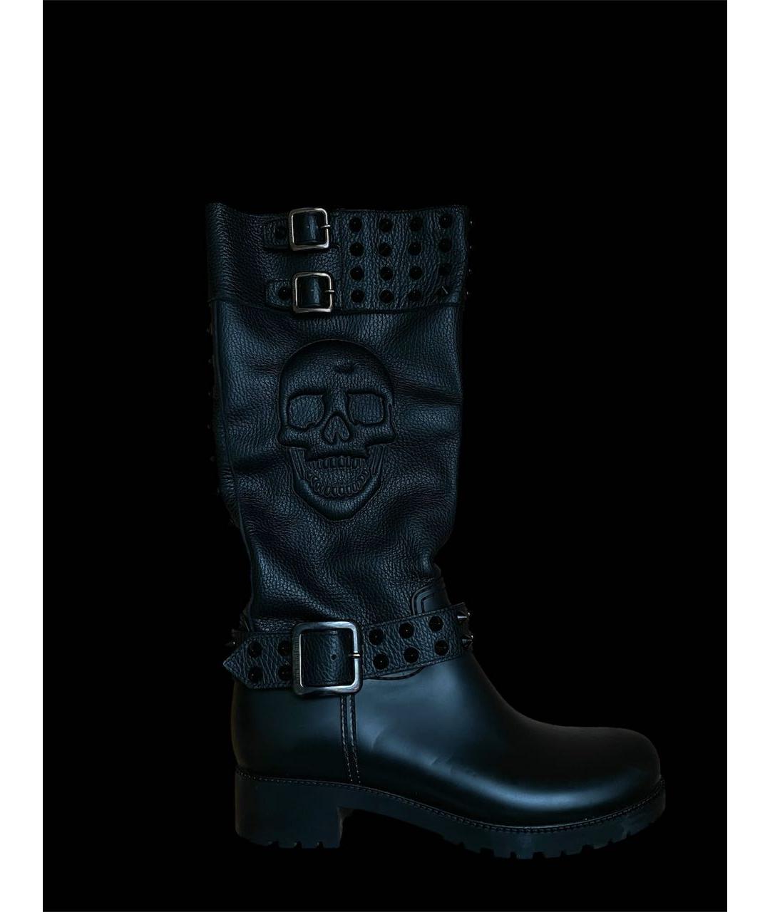 PHILIPP PLEIN Черные кожаные ботинки, фото 9