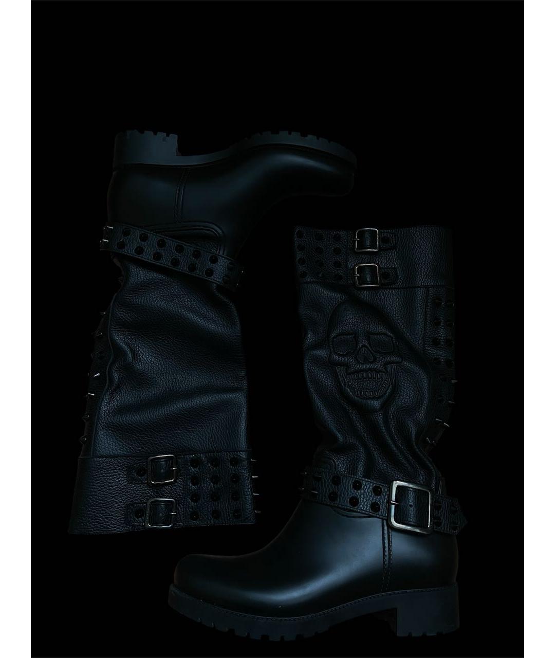 PHILIPP PLEIN Черные кожаные ботинки, фото 3