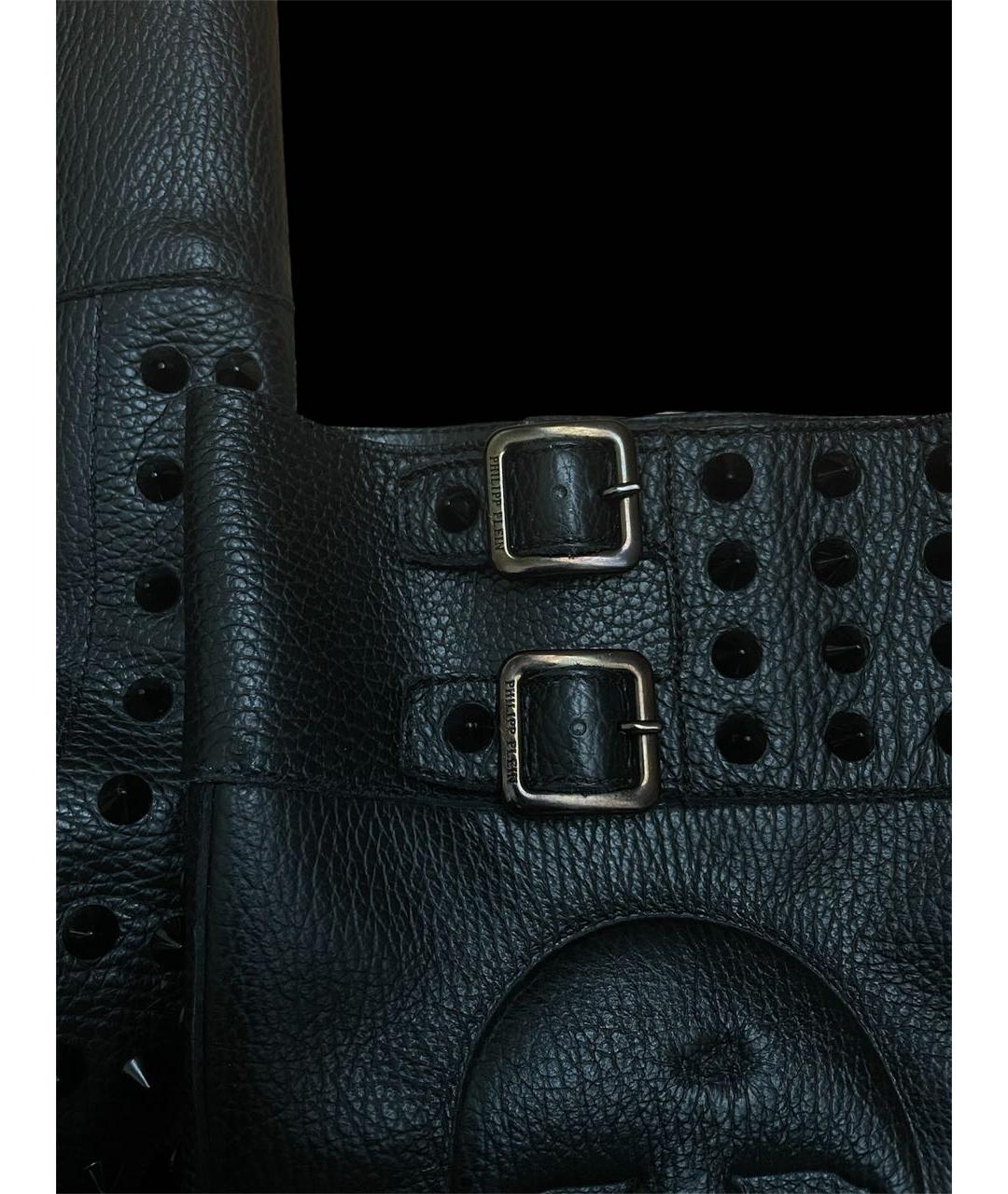 PHILIPP PLEIN Черные кожаные ботинки, фото 6