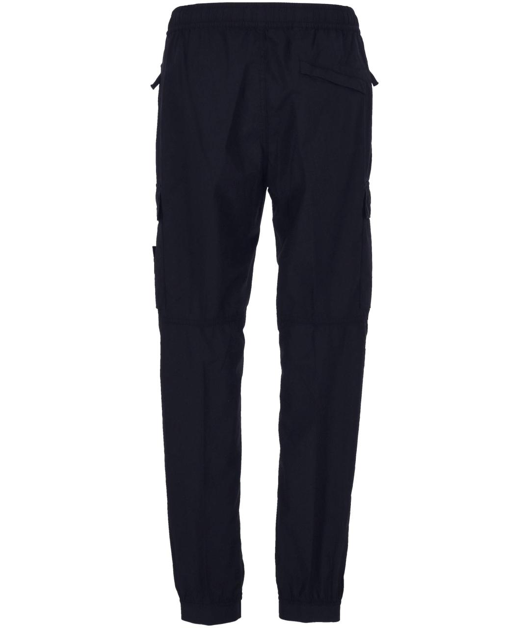 STONE ISLAND Темно-синие хлопко-эластановые повседневные брюки, фото 3