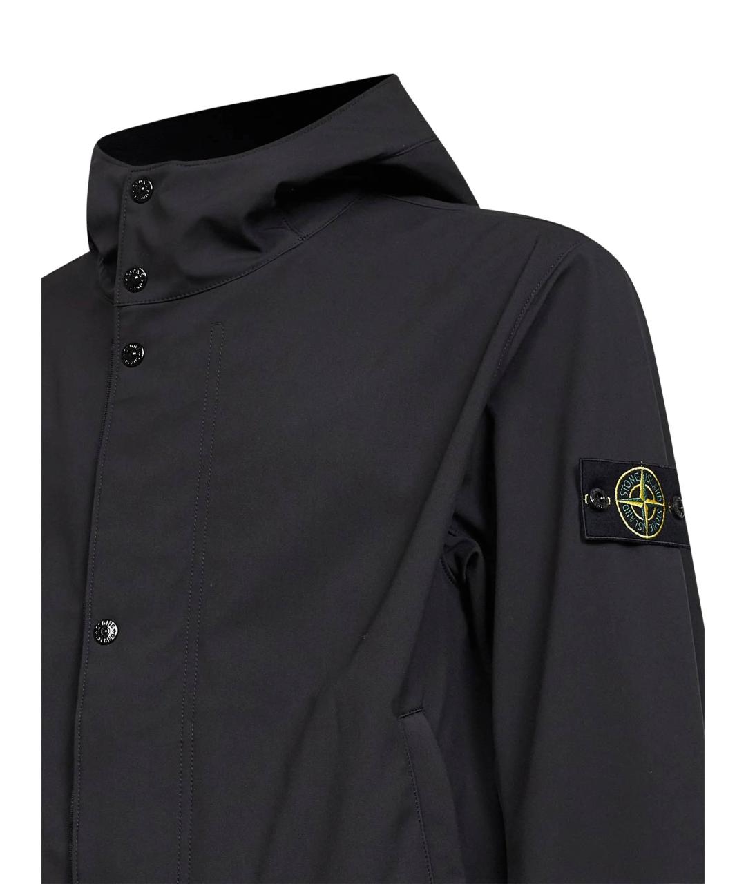 STONE ISLAND Черная полиэстеровая куртка, фото 2