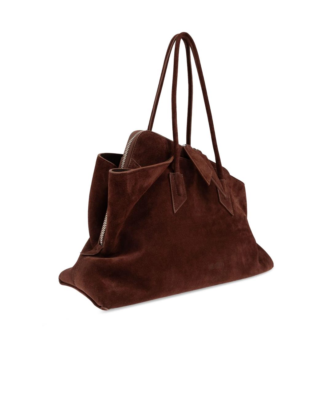 THE ATTICO Коричневая замшевая сумка тоут, фото 3
