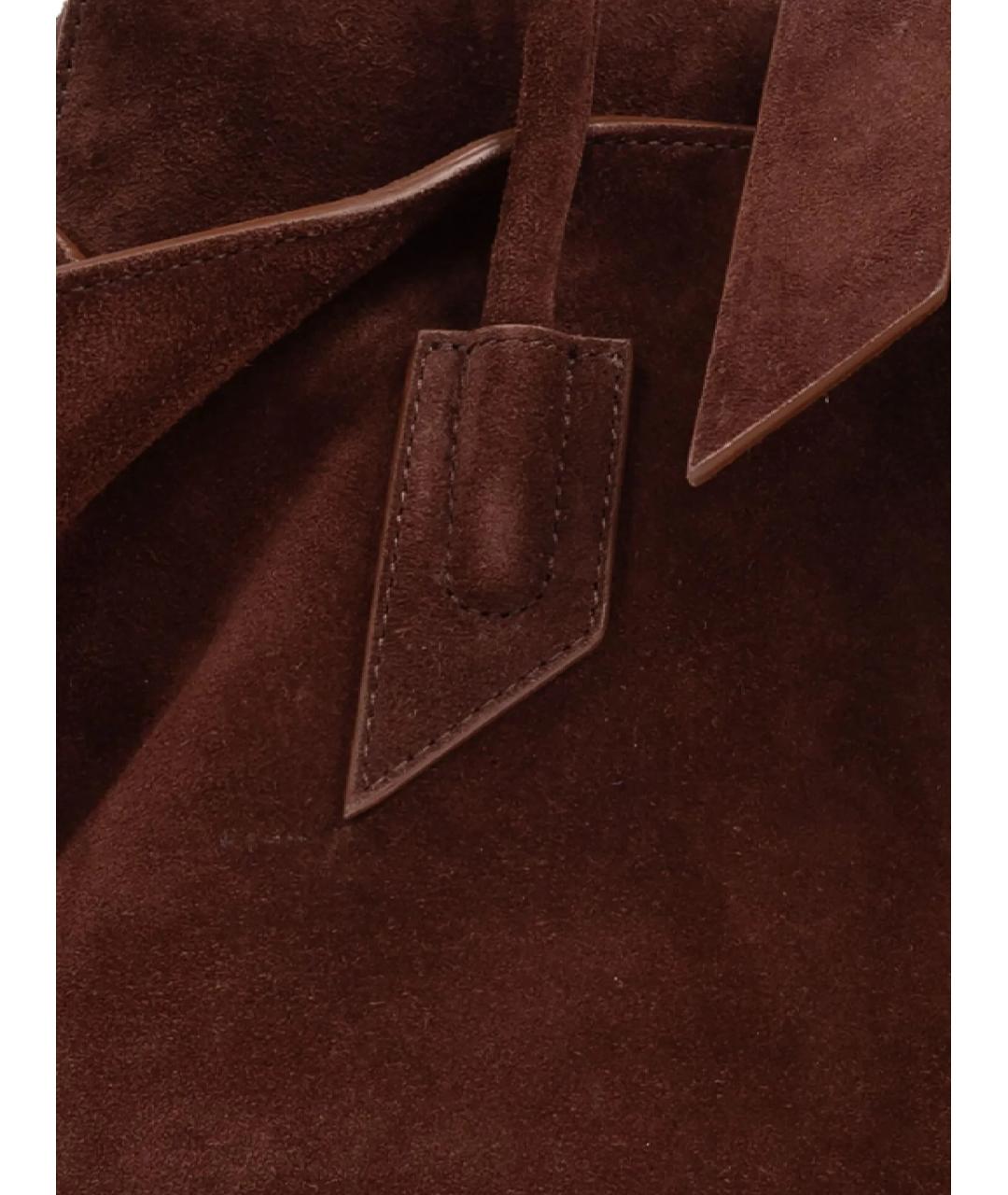 THE ATTICO Коричневая замшевая сумка тоут, фото 5