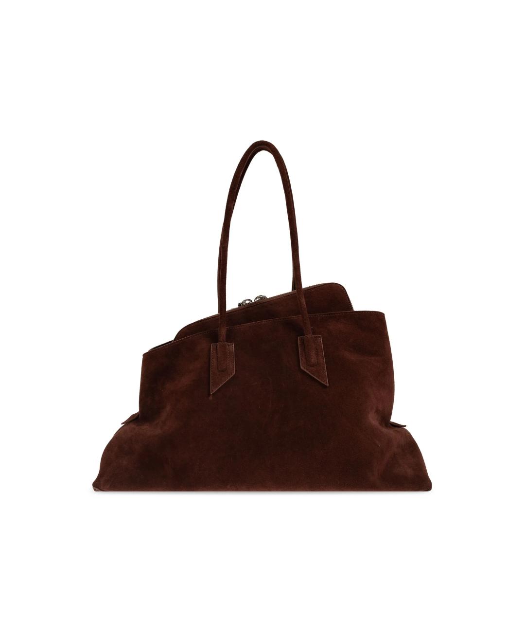 THE ATTICO Коричневая замшевая сумка тоут, фото 2