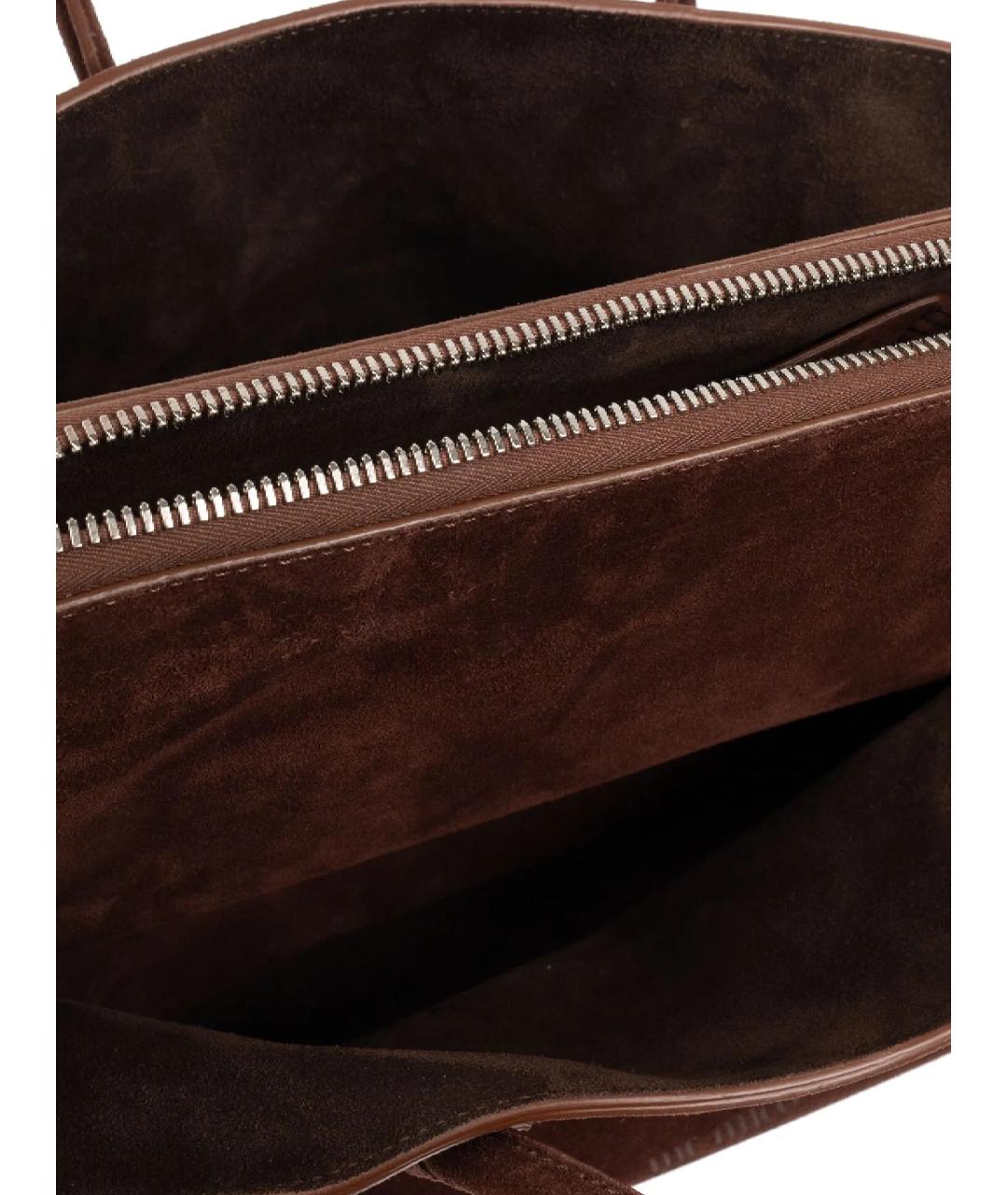 THE ATTICO Коричневая замшевая сумка тоут, фото 4