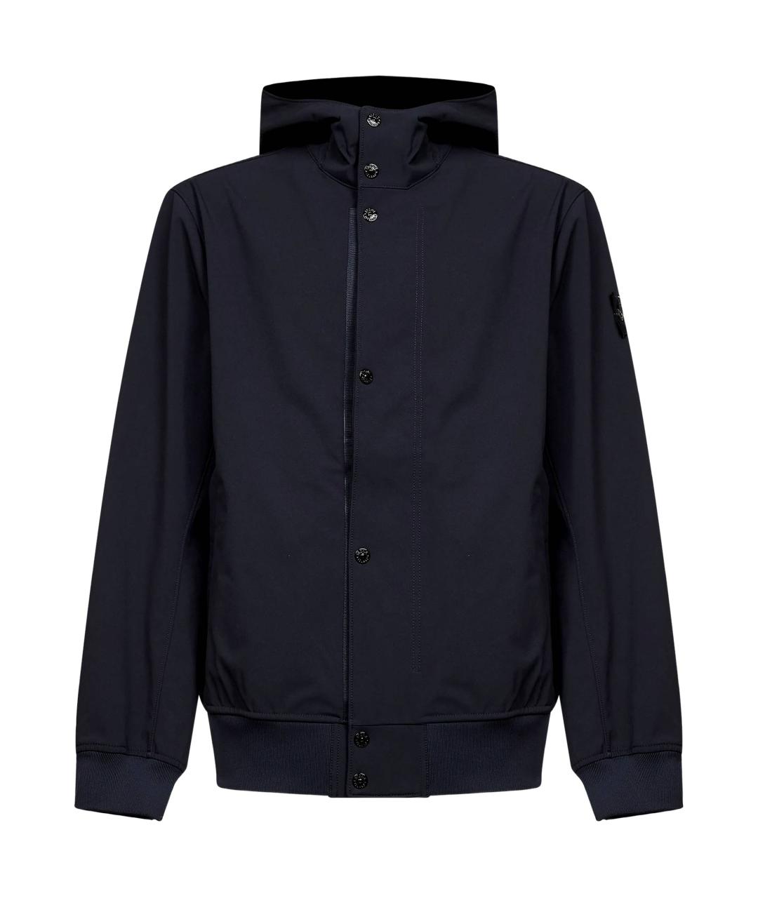 STONE ISLAND Темно-синяя полиэстеровая куртка, фото 1