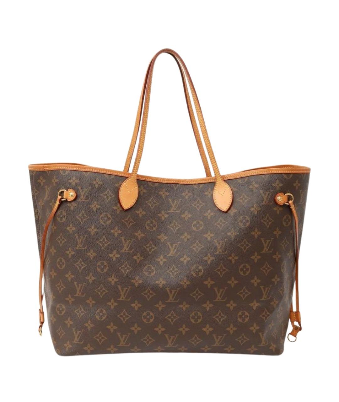 LOUIS VUITTON Коричневая кожаная сумка тоут, фото 1