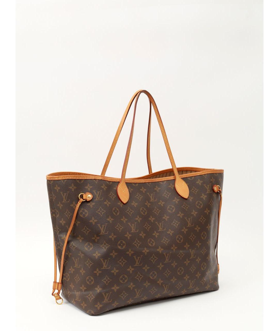 LOUIS VUITTON Коричневая кожаная сумка тоут, фото 3