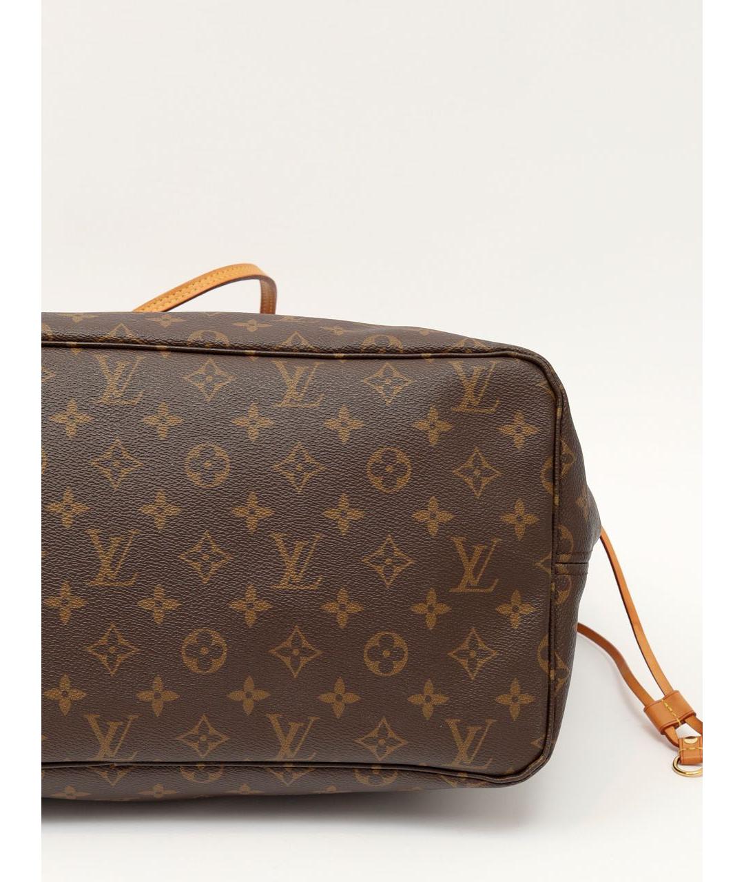 LOUIS VUITTON Коричневая кожаная сумка тоут, фото 7