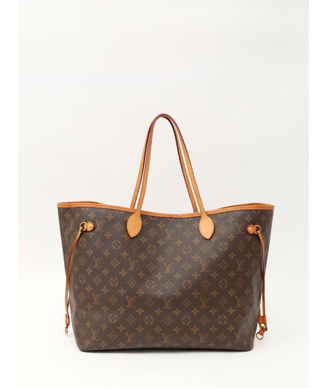 LOUIS VUITTON Коричневая кожаная сумка тоут, фото 9