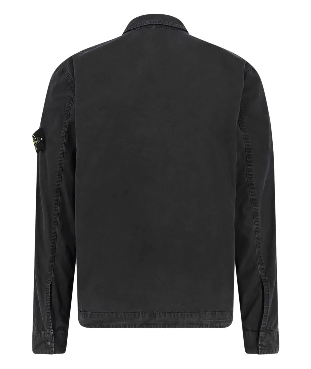STONE ISLAND Черная хлопковая куртка, фото 3