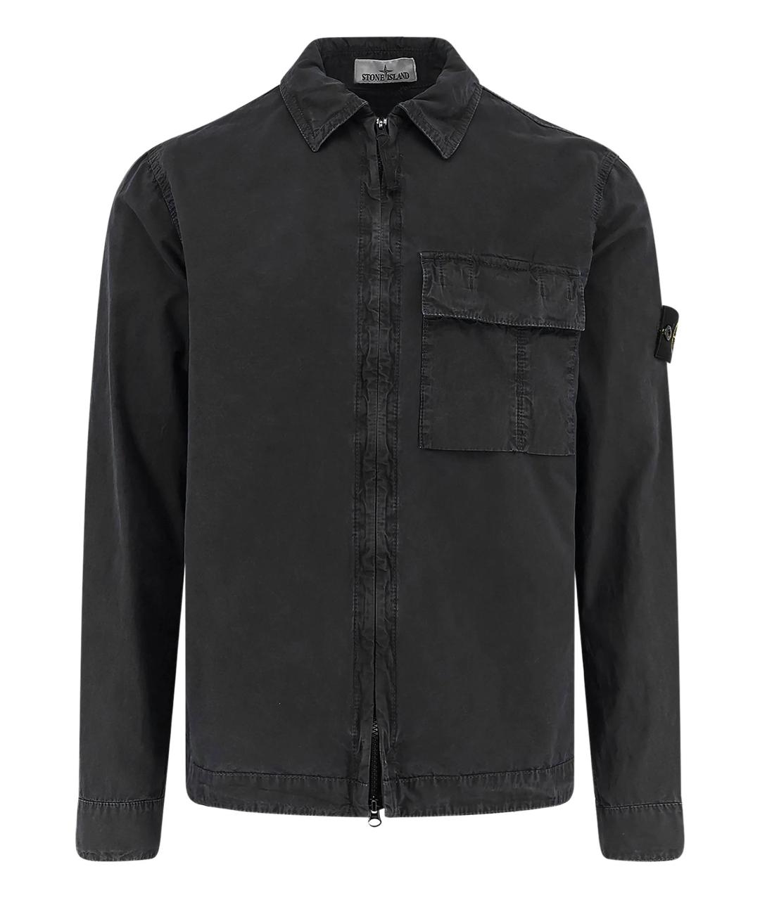 STONE ISLAND Черная хлопковая куртка, фото 1