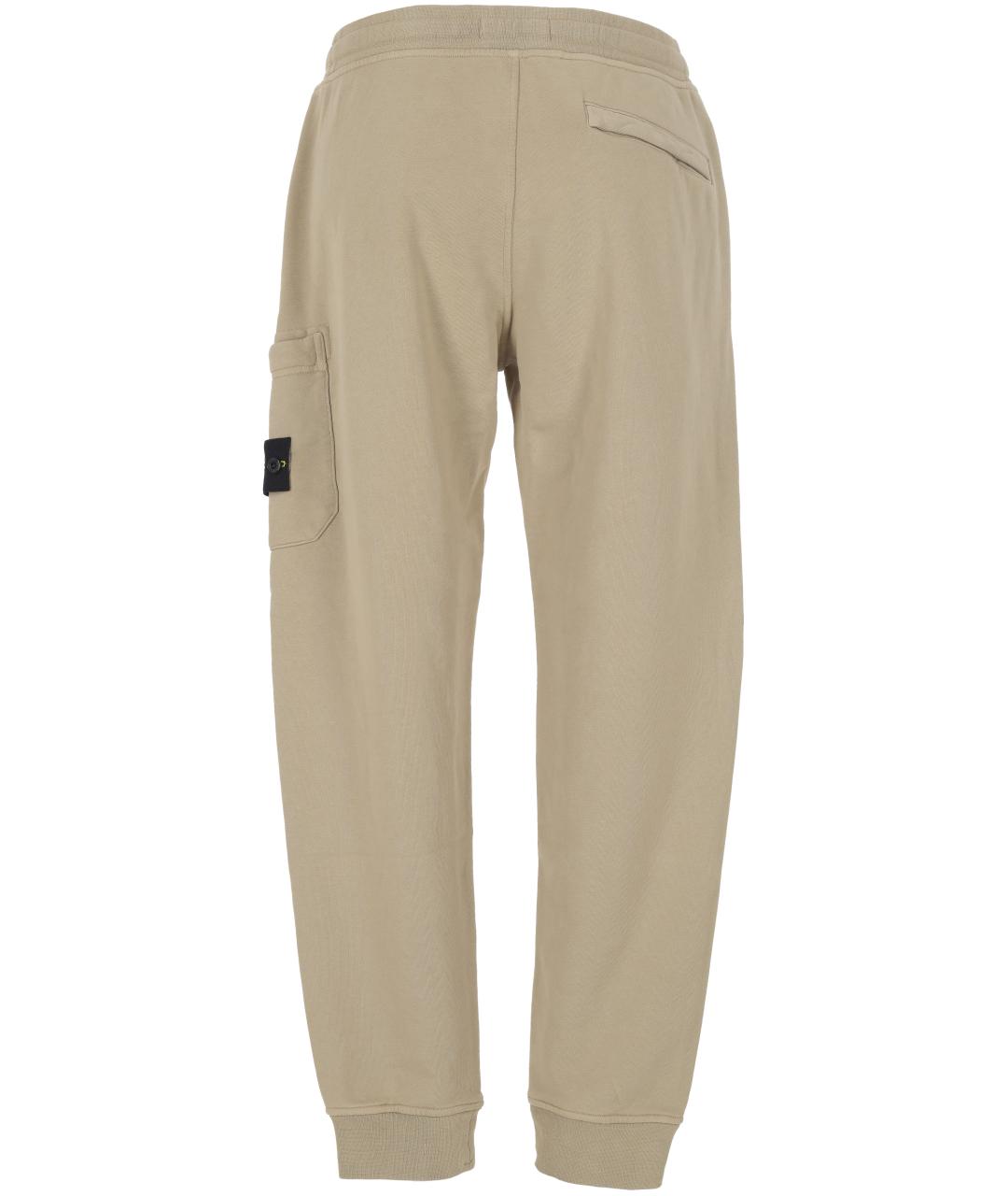 STONE ISLAND Бежевые хлопковые повседневные брюки, фото 3