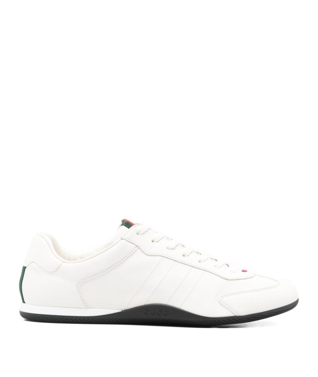 GUCCI Белые кожаные низкие кроссовки / кеды, фото 1