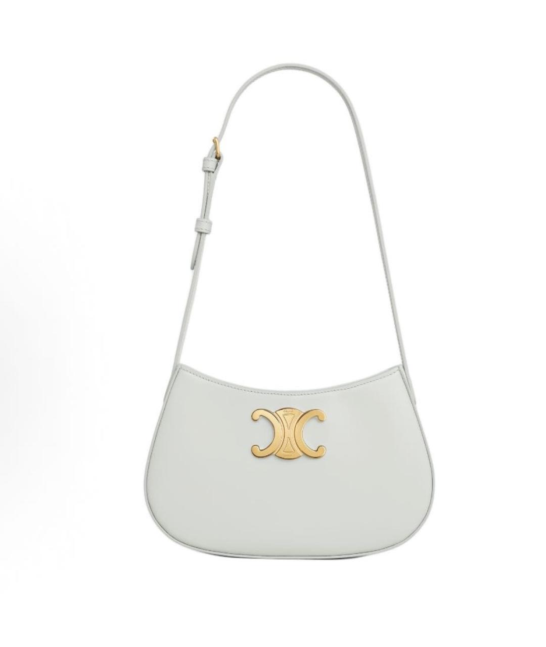 CELINE Белая кожаная сумка через плечо, фото 3