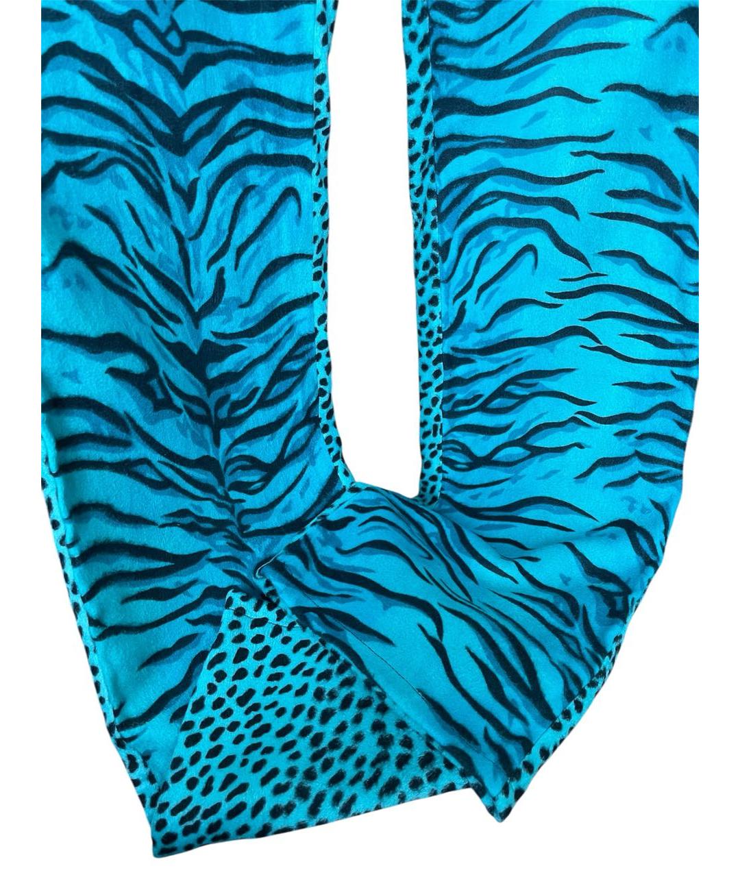 VERSACE JEANS COUTURE Бирюзовые вискозные прямые брюки, фото 6