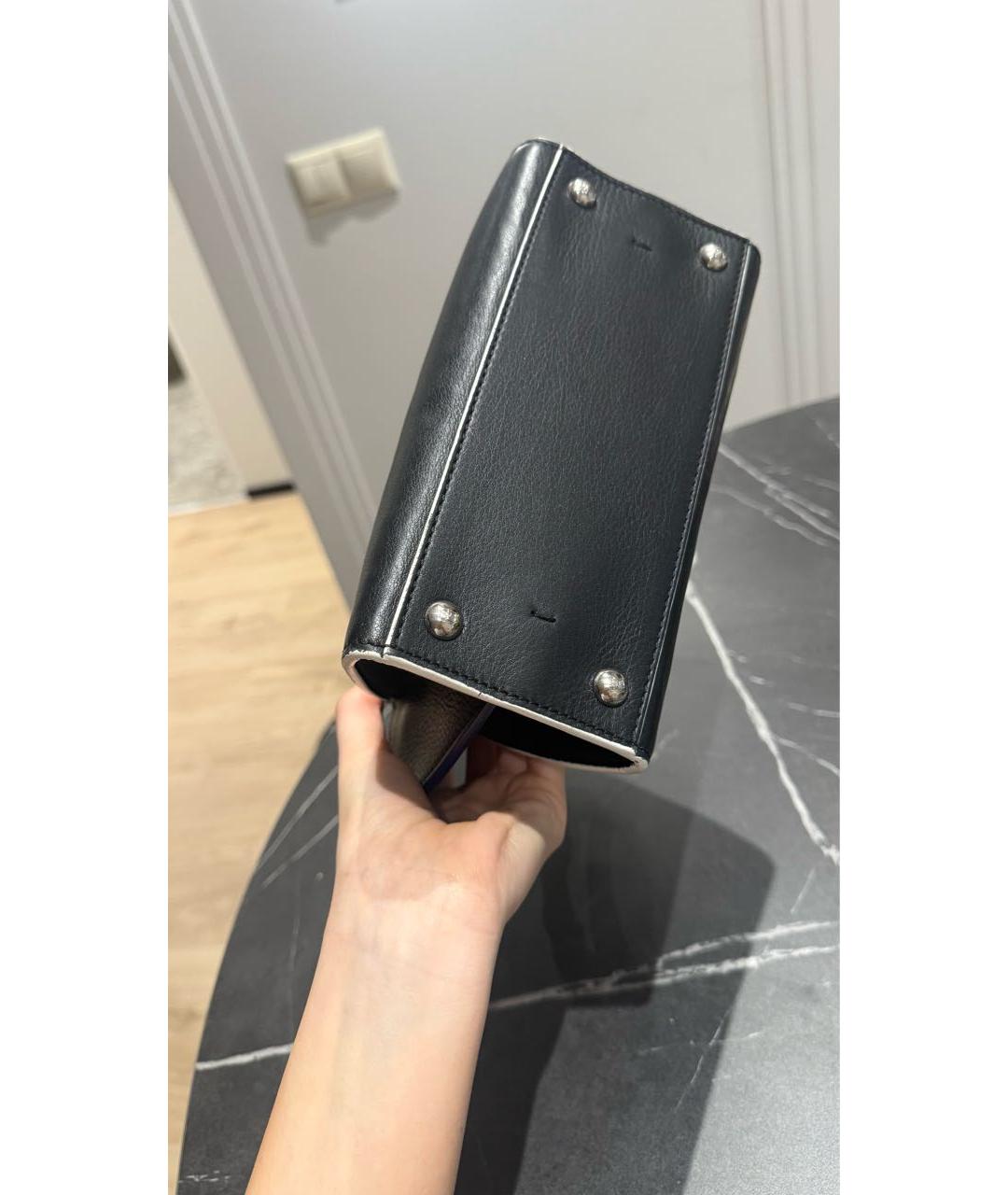 FENDI Черная кожаная сумка с короткими ручками, фото 7