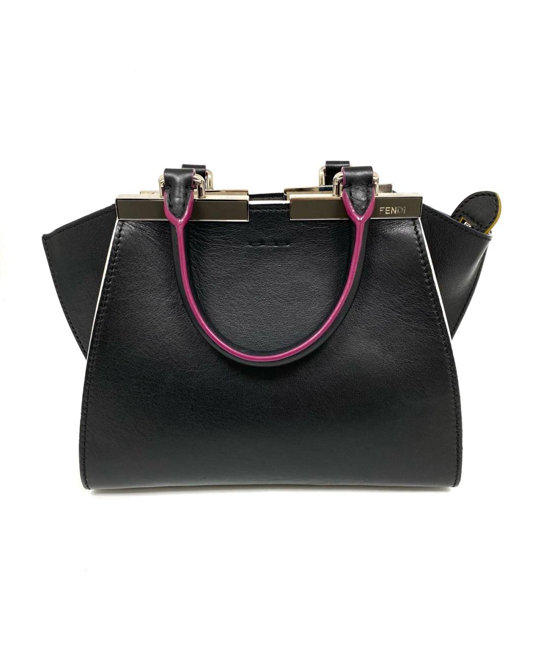 FENDI Черная кожаная сумка с короткими ручками, фото 1