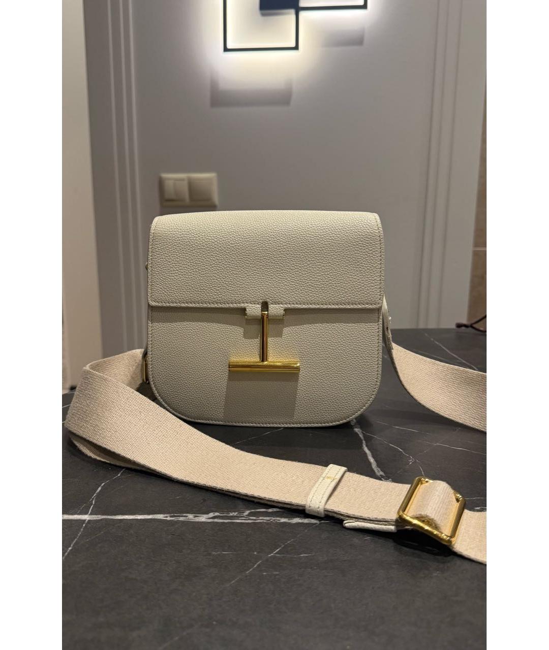 TOM FORD Белая кожаная сумка через плечо, фото 2