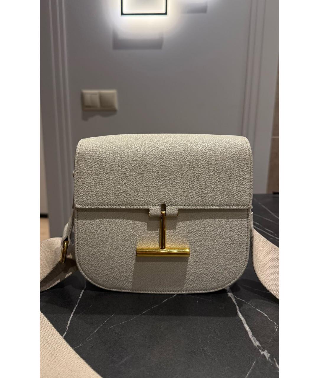 TOM FORD Белая кожаная сумка через плечо, фото 3