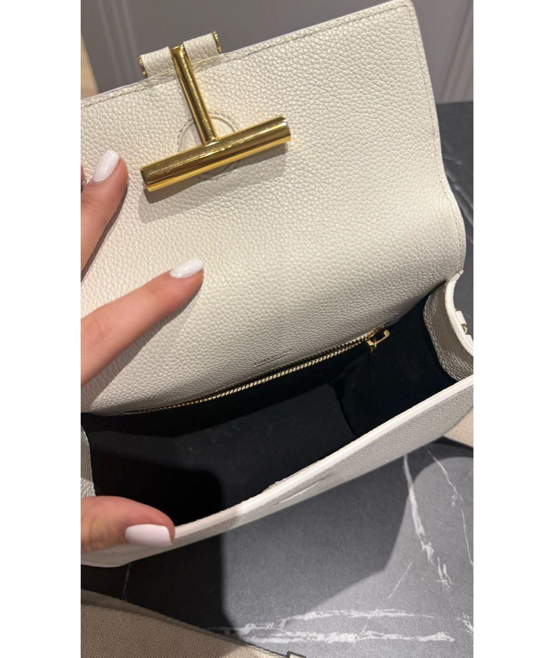 TOM FORD Белая кожаная сумка через плечо, фото 5