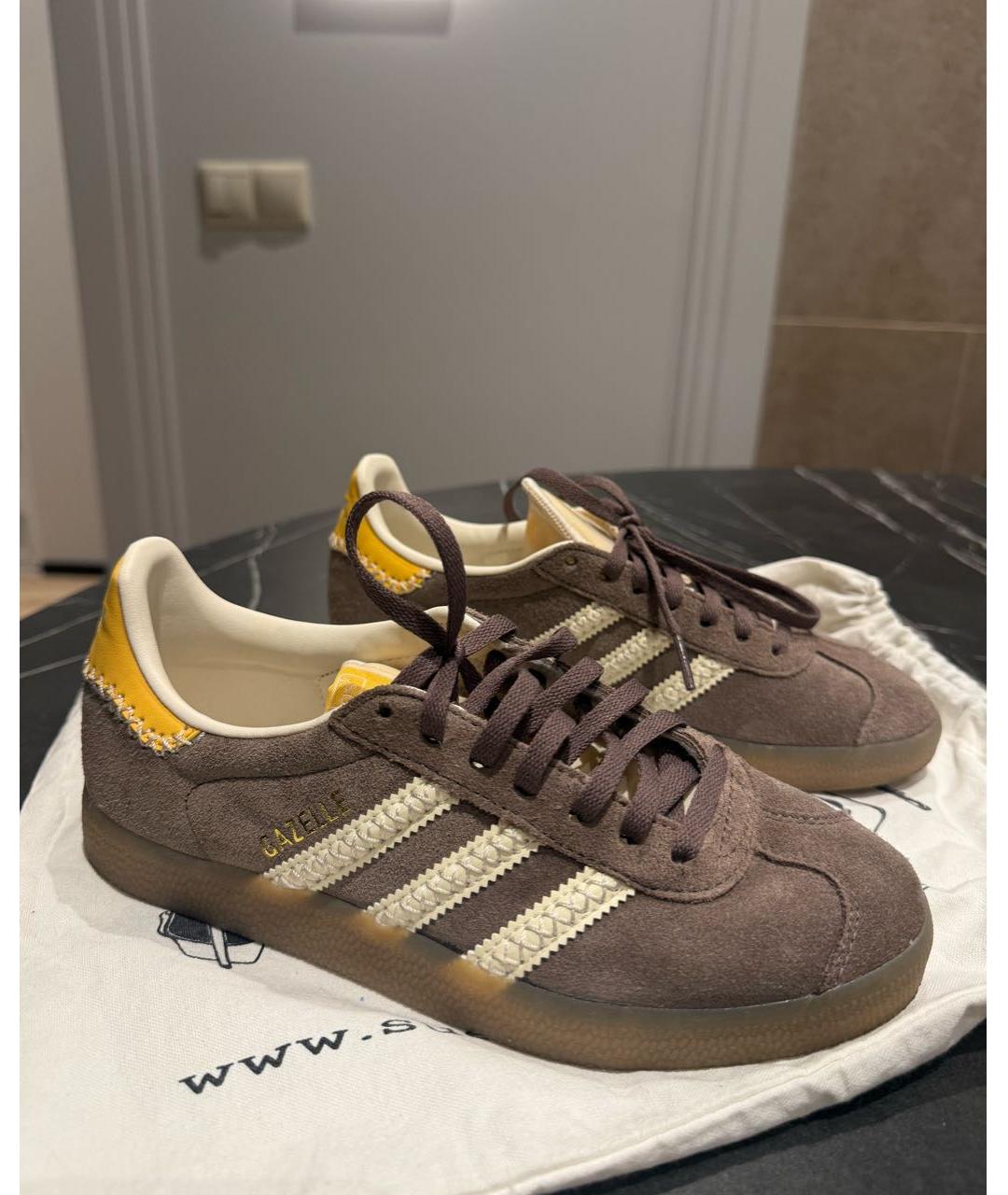 ADIDAS Коричневые замшевые кроссовки, фото 2