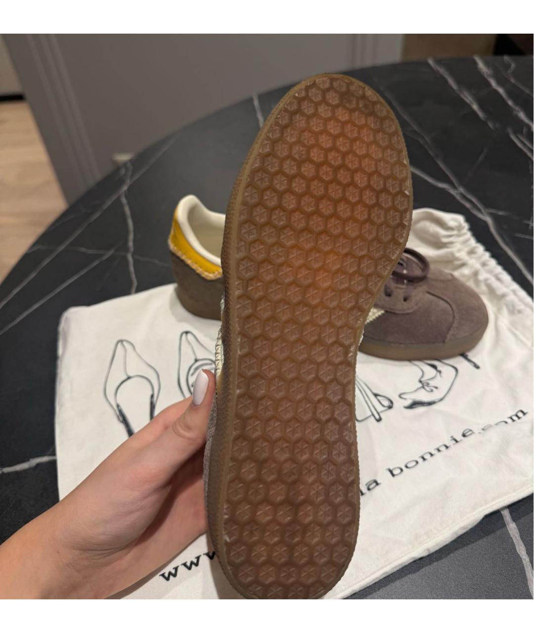 ADIDAS Коричневые замшевые кроссовки, фото 4