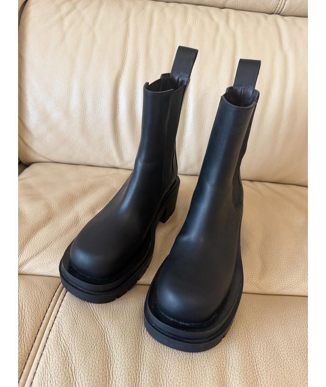 BOTTEGA VENETA Черные кожаные ботинки, фото 6