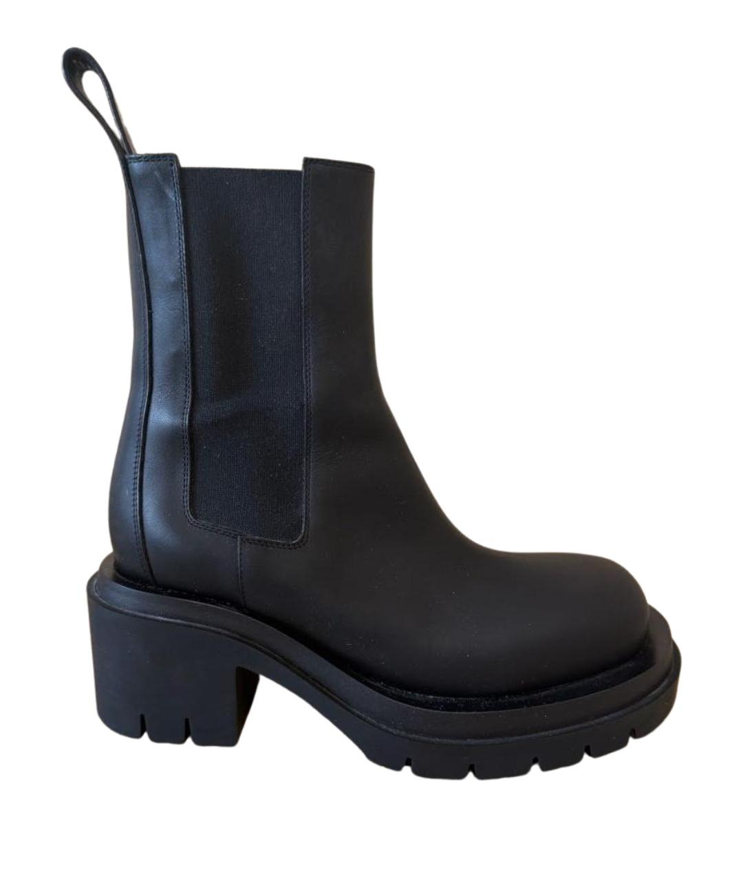 BOTTEGA VENETA Черные кожаные ботинки, фото 1