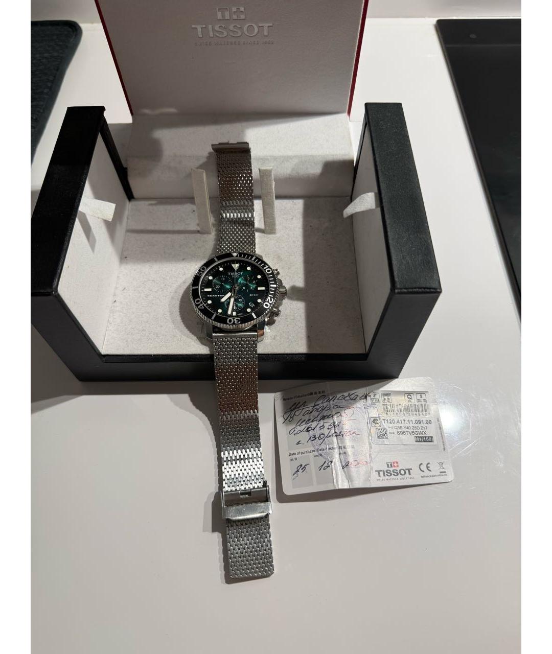 TISSOT Зеленые стальные часы, фото 3