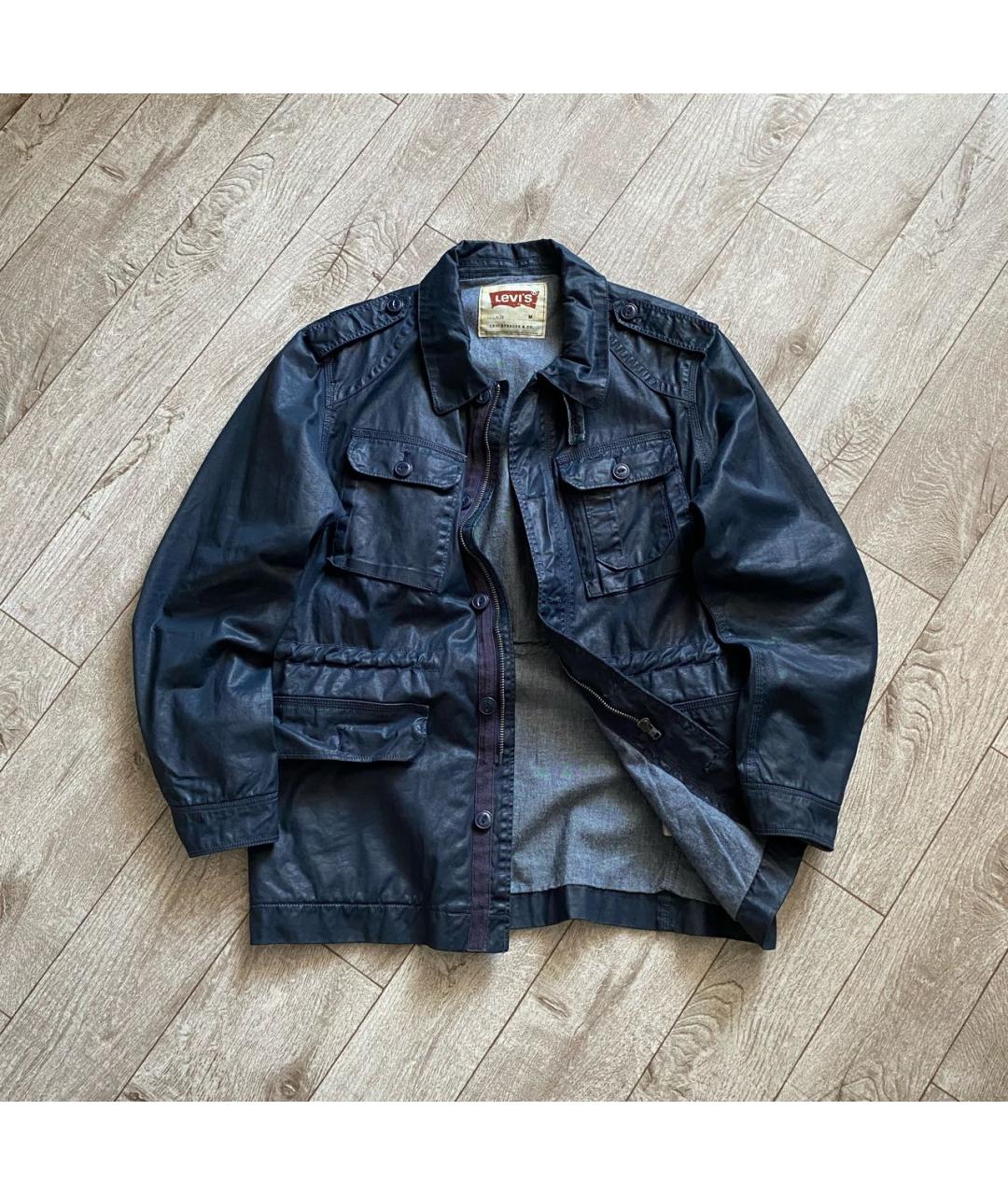 LEVI'S Темно-синяя кожаная куртка, фото 5