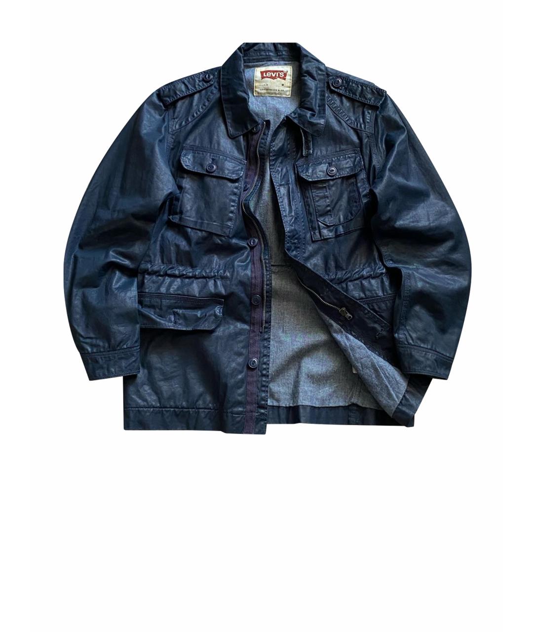 LEVI'S Темно-синяя кожаная куртка, фото 1