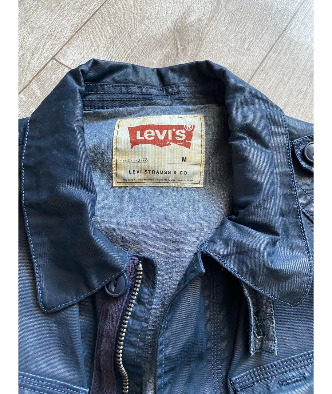 LEVI'S Темно-синяя кожаная куртка, фото 4