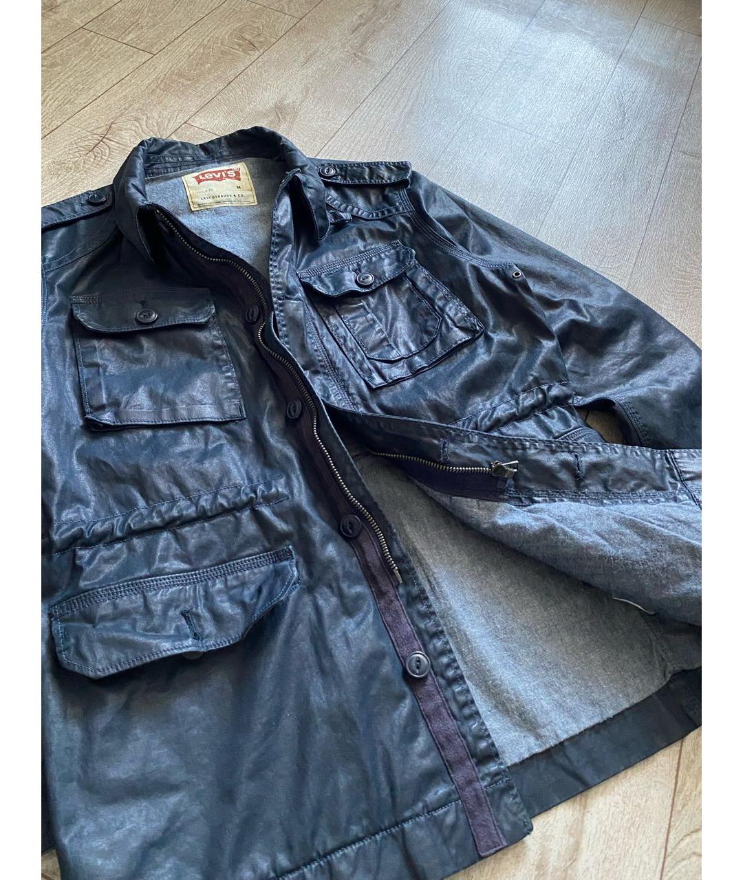 LEVI'S Темно-синяя кожаная куртка, фото 3