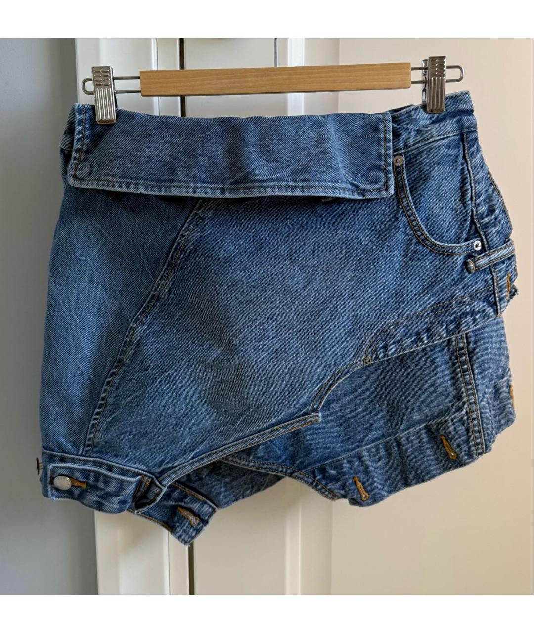 ALEXANDER WANG Синяя деним юбка мини, фото 5