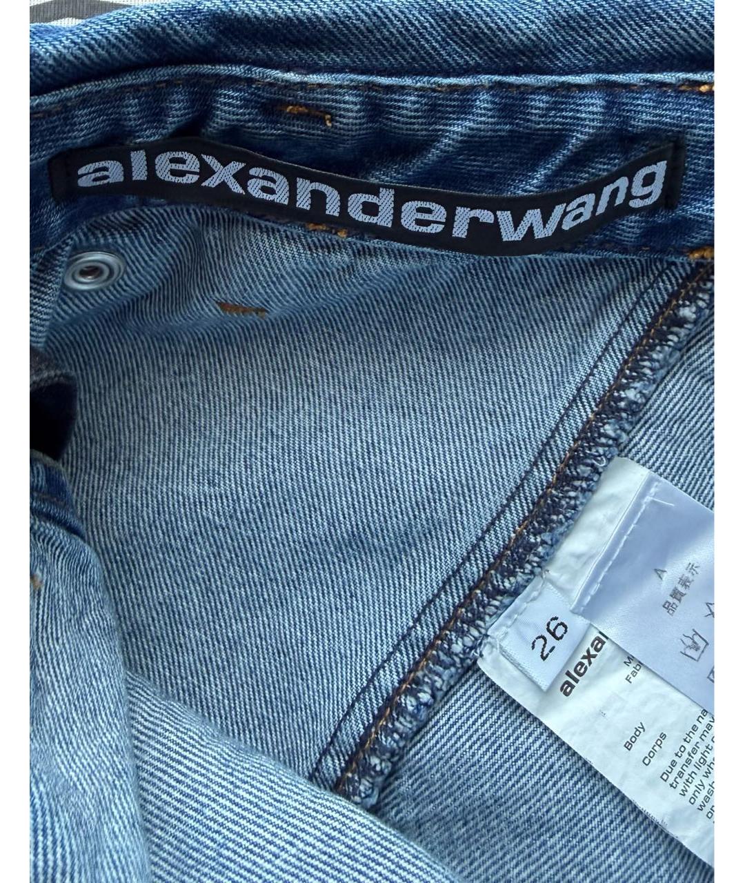 ALEXANDER WANG Синяя деним юбка мини, фото 3