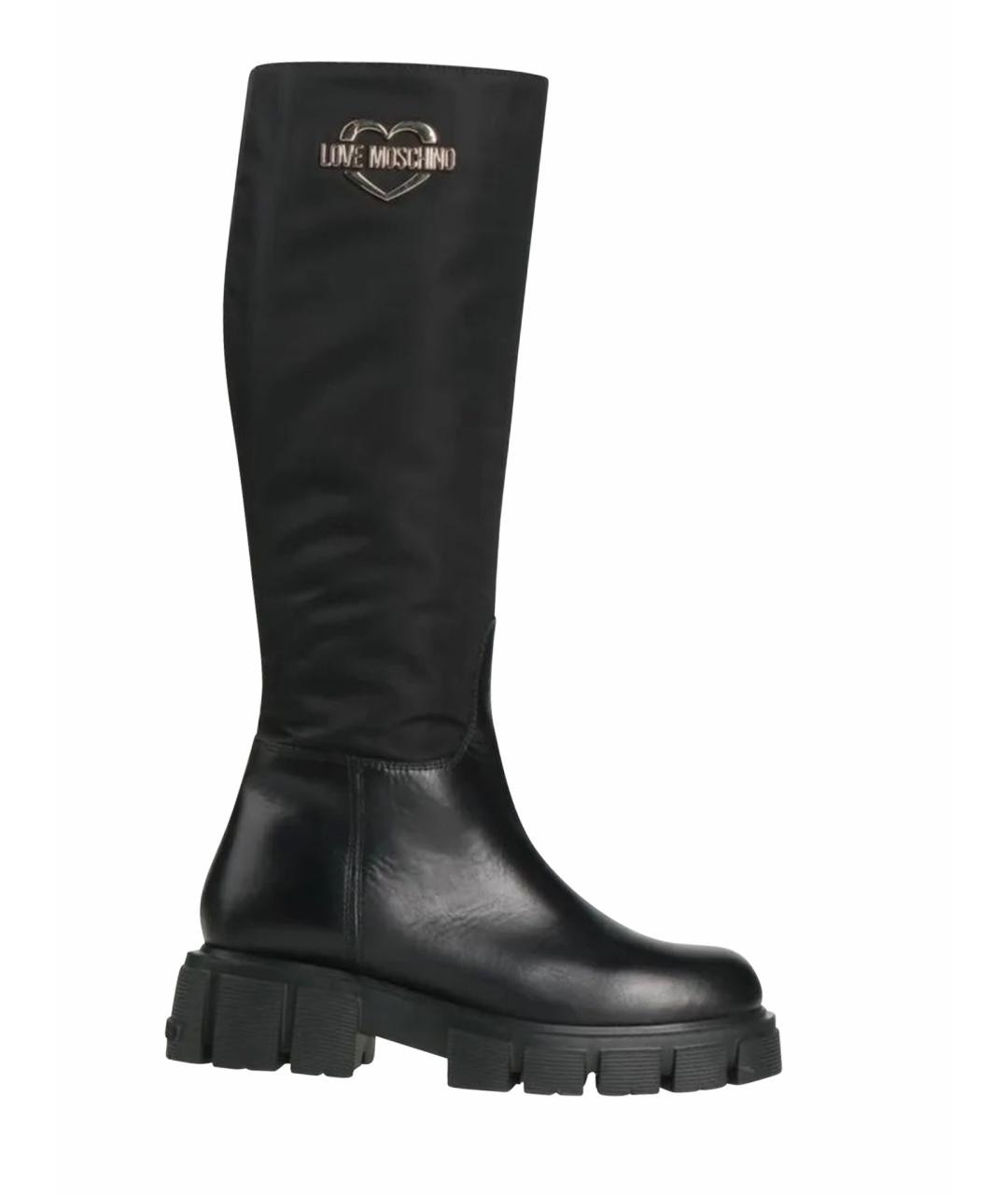 LOVE MOSCHINO Черные сапоги из искусственной кожи, фото 1