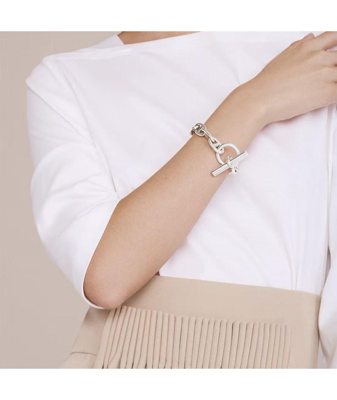 HERMES Серебрянный серебряный браслет, фото 5