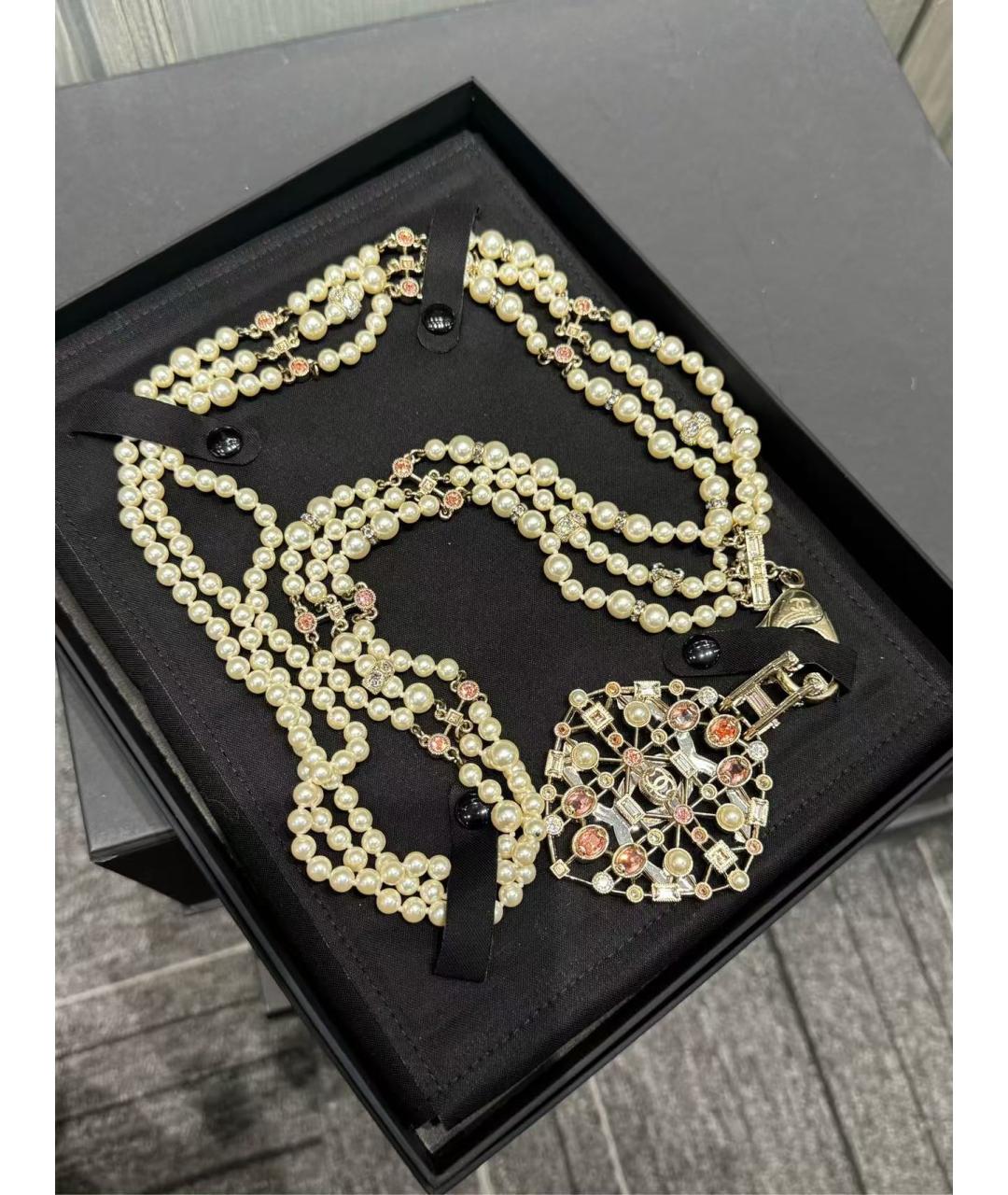 CHANEL Белое жемчужное колье, фото 2