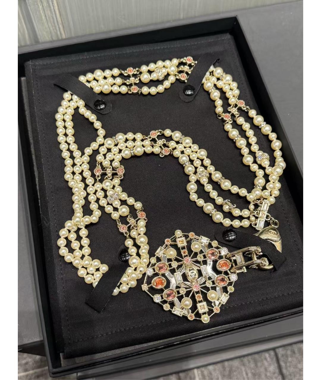 CHANEL Белое жемчужное колье, фото 3