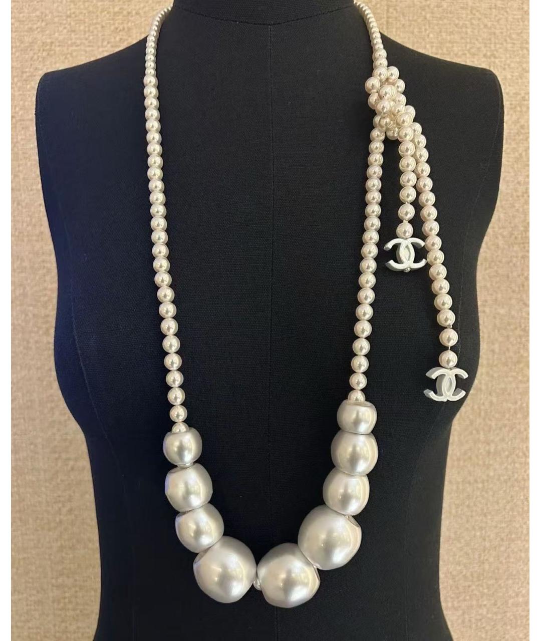 CHANEL Белое жемчужное колье, фото 2