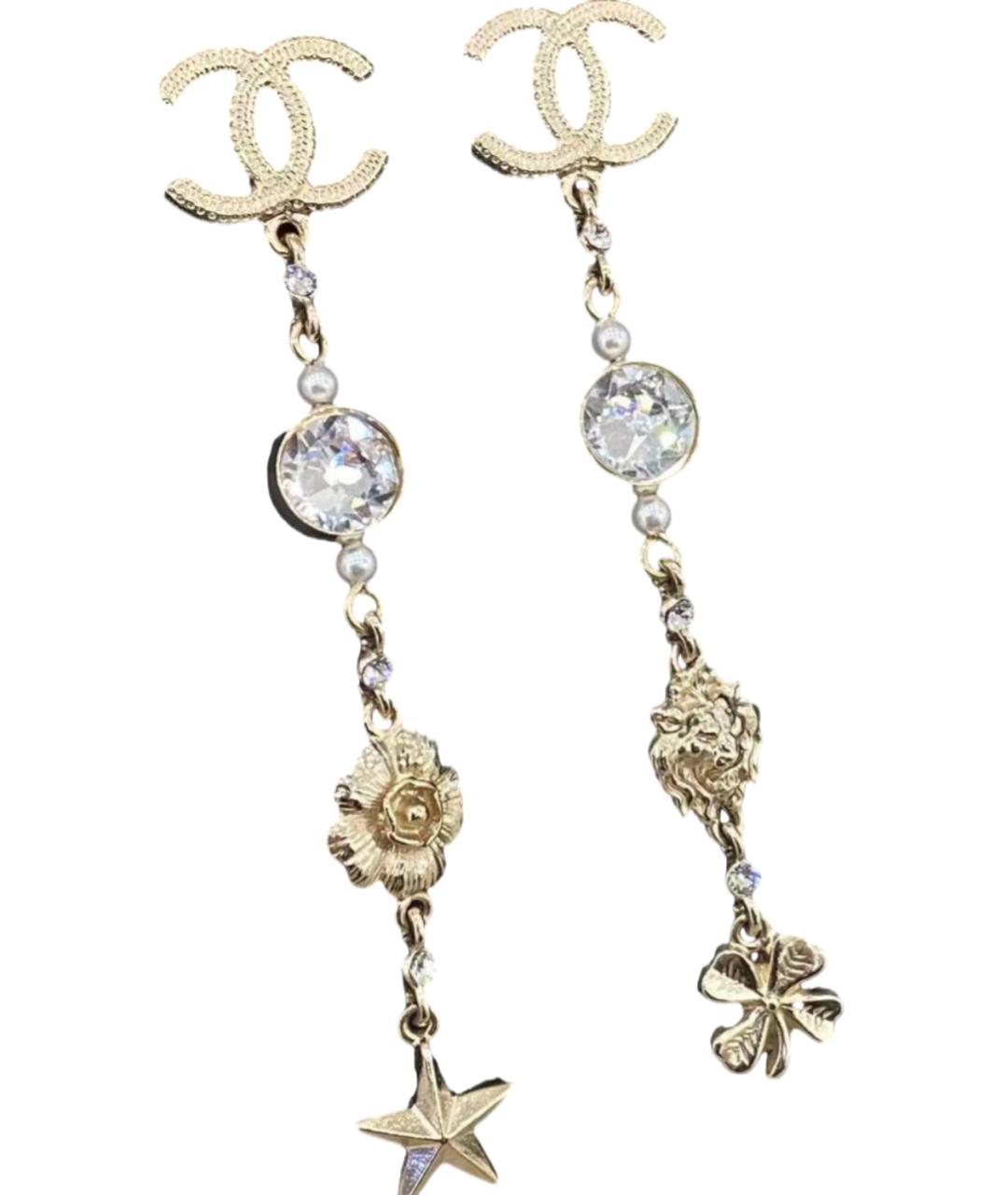 CHANEL Золотые металлические серьги, фото 1