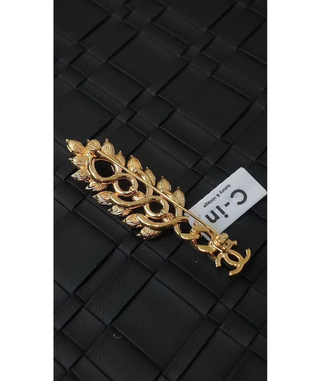 CHANEL Золотая металлическая булавка / брошь, фото 3