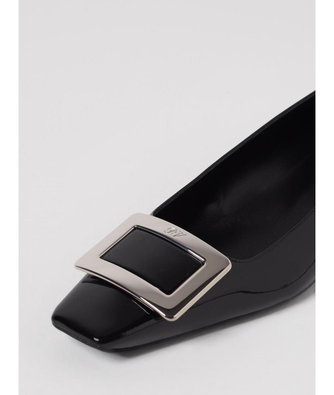 ROGER VIVIER Черные кожаные балетки, фото 4