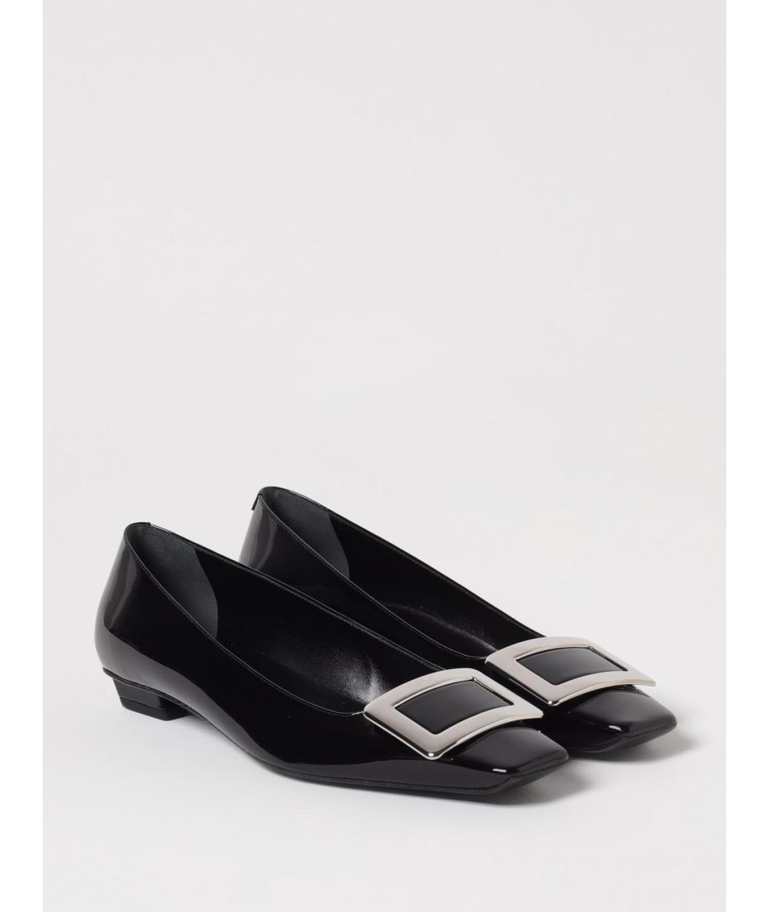 ROGER VIVIER Черные кожаные балетки, фото 2