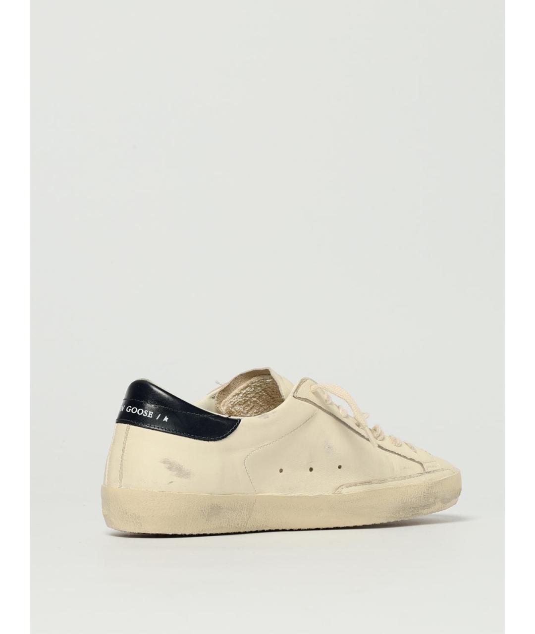 GOLDEN GOOSE DELUXE BRAND Бежевые кожаные низкие кроссовки / кеды, фото 3